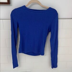 GAP Blue Modern Crew Ribbed Tee